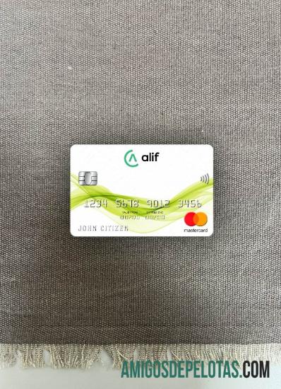 Tajiquistão Alif Bank Mastercard Photolook Front exemplo